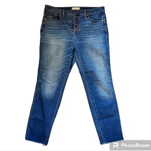Madewell High Rise Button Fly Skinny Crop Jeans